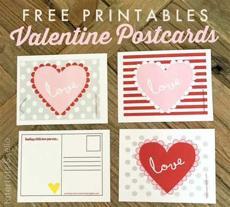 Adorable Valentine Postcards Free Printables Tatertots And Jello
