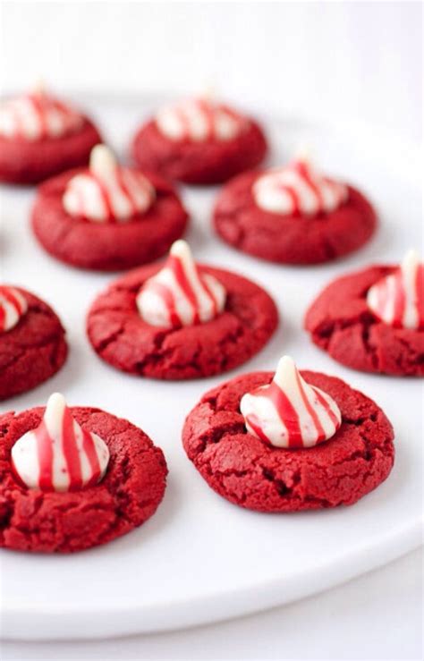Peppermint Red Velvet Cookies With Peppermint Hersheys Kisses Musely