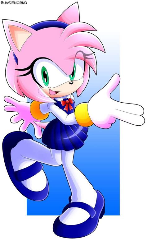 School Days Amy Rose By Jasienorko On Deviantart Amy Rose Sonic And