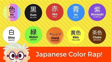 Learn Japanese Colors 日本の色の歌 Japanese Colors Song Youtube