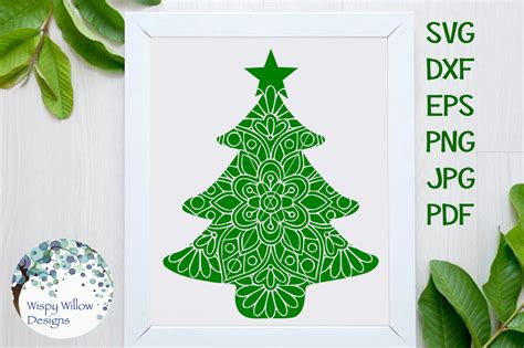 Christmas Tree Mandala SVG By Wispy Willow Designs | TheHungryJPEG