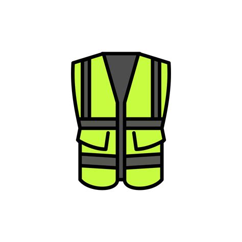 Safety Vest With Pocket Fill Outline Icon 601718 Vector Art At Vecteezy