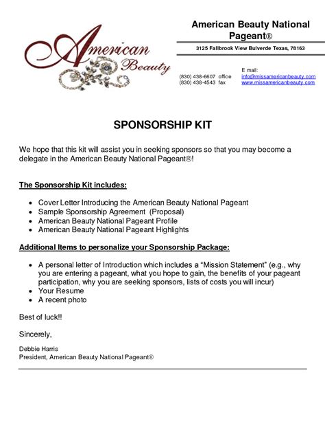Sponsorship letters signify letters requesting individual, organization, corporate establishments, and businessmen to make monetary or other type of contributions and sponsor the event. sample sponsorship acceptance letter template - Lomer