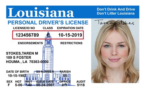 Louisiana Drivers License Identification Requirements Literacy