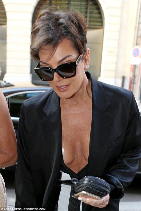 Braless Kris Jenner Wears Tape On Cleavage To Avoid Spilling Out