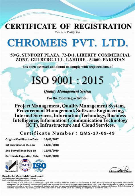 Iso 90012015 Certified Company Chromeis Ltdchromeis Ltd