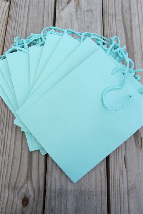 10 Pack 8x4x10 Turquoise Gift Bags Heavy Weight Paper Wedding Gift Bags
