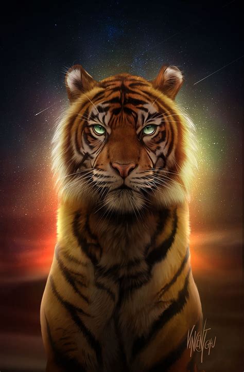 Tiger In The Night On Behance Imagenes De Felinos Imagenes De