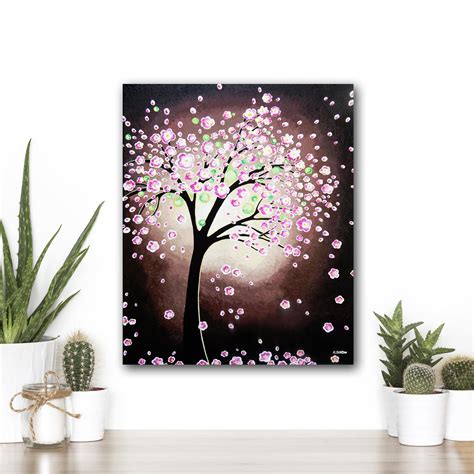Abstract Tree Painting Cherry Blossom Abstract Wall Art