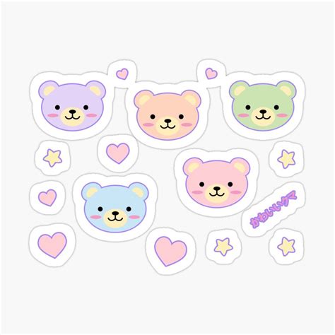 Pastel Bears Kawaii Cute Pastel Aesthetic Sprinkles Stars Sticker By