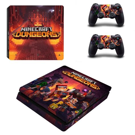 Minecraft Dungeons Decal Skin For Ps4 Slim Console And Controllers