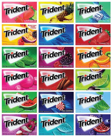 Amazon Com Niro Assortment Trident Chewing Gum Sampler Gum Variety