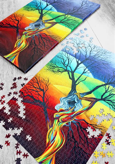 Fantasy Wooden Jigsaw Puzzle Adult Abstract Art 1000 Piece Etsy