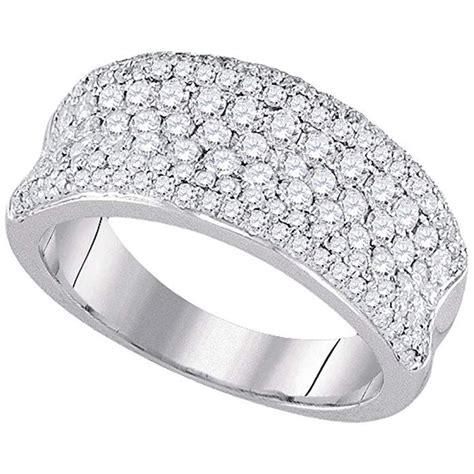 Amazon Com 14k White Gold Diamond Wedding Band Anniversary Ring Wide