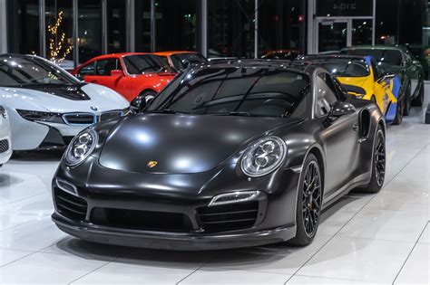 Used 2014 Porsche 911 Turbo S Coupe Cobb Accesport Matte Black Wrap