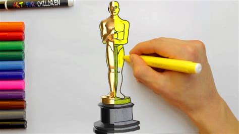 How To Draw And Color The Academy Award Statue Oscar Step By Step