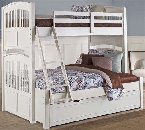 Walnut Street White Hayden Twin Over Full Bunk Bed With Trundle From Ne