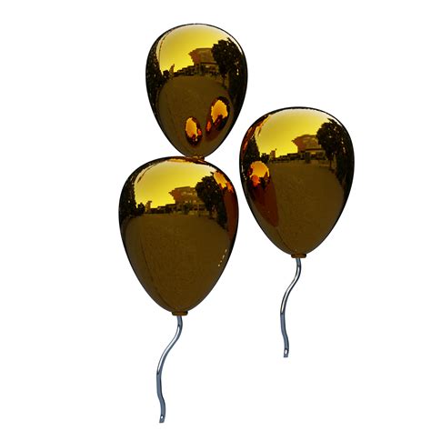 3d Gold Balloons Illustration 13079345 Png