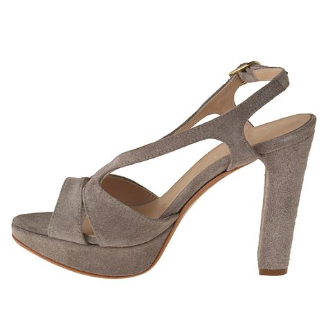 Small Or Large Strips Platform Sandal In Taupe Suede Ghigocalzature
