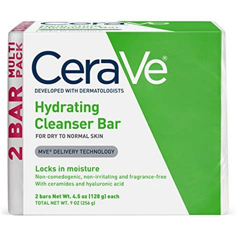 Cerave Hydrating Cleansing Bar Soap 2 Pack 45 Oz Each