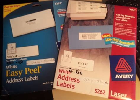 Avery 5262 Easy Peel Address Labels Size 1 13x4 44 Sheets X 14 616