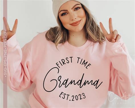 First Time Grandma Svg Promoted To Grandma Svg Est Etsy