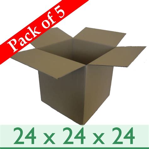 5x Double Wall Brown Mailing Cardboard Boxes 24 X 24 X 24 By W E