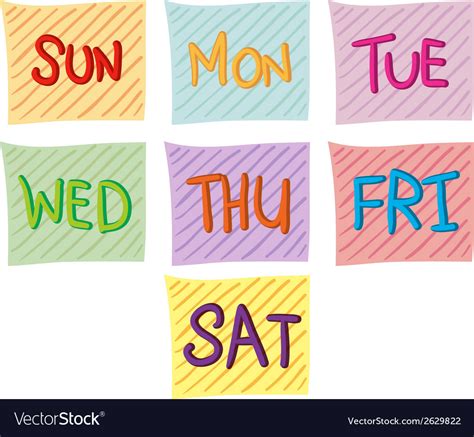 Seven Days Of The Week Royalty Free Vector Image
