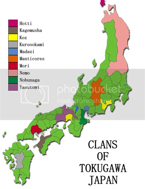 Map of 1600's feudal japan. ClansofTokugawaJapan.png Photo by antoku | Photobucket
