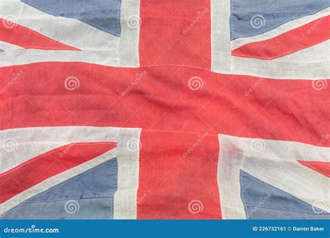 Faded Vintage Union Jack British Flag Stock Image Image Of Stitched