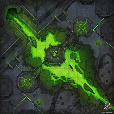 Greenfire Ruins Battle Map X In Dungeon Maps Fantasy Map