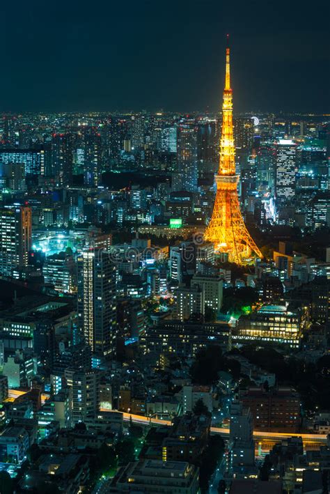 Tokyo Tower Blue Night Cityscape Editorial Photography Image Of