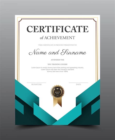 Plantilla De Diseño De Certificado Lujo Y Estilo Moderno Vector Premium