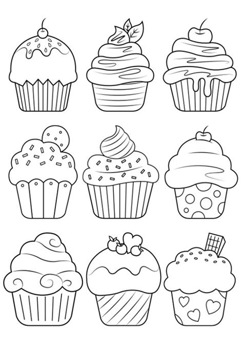 Free And Easy To Print Food Coloring Pages Tulamama Cupcake Coloring