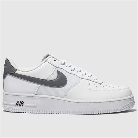 Mens White And Grey Nike Air Force 1 07 Lv8 Trainers Schuh