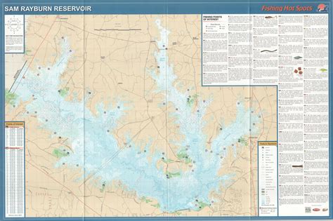 Sam Rayburn Reservoir Fishing Map Texas Map Store