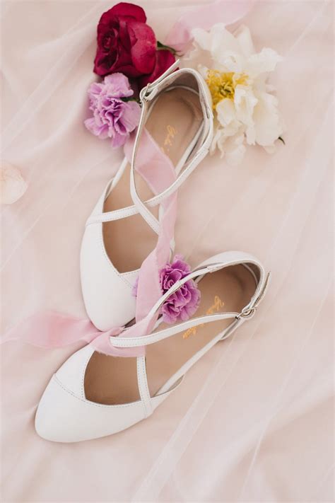 Wedding Shoes White Wedding Shoes Bridal Ballet Flats Etsy Silver