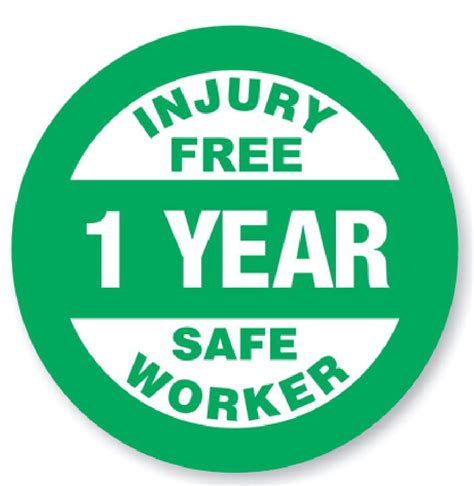 1 Year Safe Worker Award Hard Hat Decal Hardhat Sticker Helmet Label H