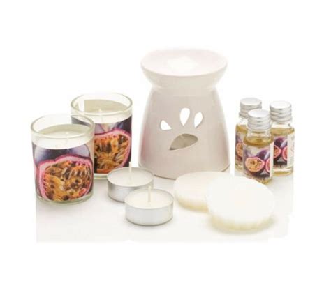 Ceramic Oil Burner Gift Set With Scented Glass Candle And Wax Melts Aromatic Ebay