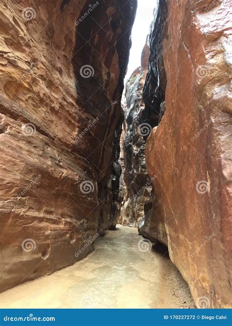 Siq Narrow Rock Ravine In Petra Jordan Stock Photo Image Of Israel
