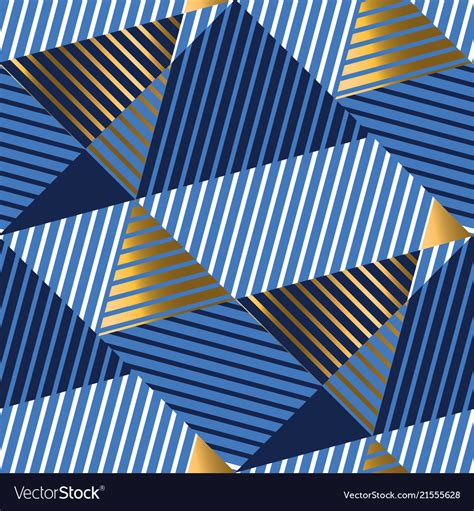 Striped Gold And Blue Luxury Seamless Pattern Vector Image
