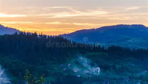 Background Of Carpathian Mountains Landscape In Ukraine Stock Image