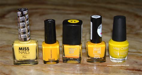 Nail Swatches Of 5 Affordable Yellow Nail Polish Crazy About Colors