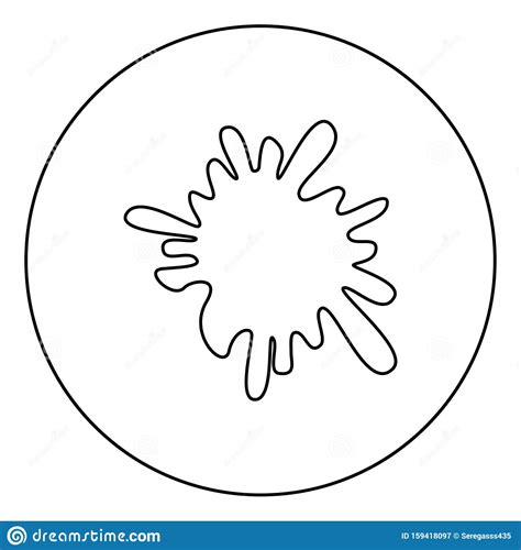Blot Ink Spot Paint Splash Icon In Circle Round Outline Black Color