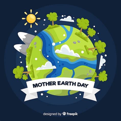 Premium Vector Flat Mother Earth Day Background
