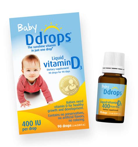 Baby D Drops Liquid Vitamin D3 400 Iudrop 90 Drops