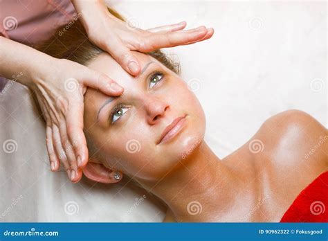 Masseuse Makes A Girl A Head Massage Stock Photo Image Of Female Massage