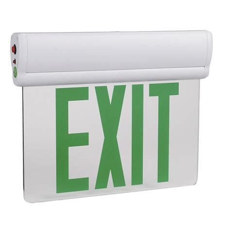 Emergency Light Edge Lit Exit Sign 3w Green Ul Listed Wen Lighting