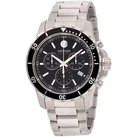 Movado Movado Series 800 Chronograph 42mm Black Dial Silver Tone Men