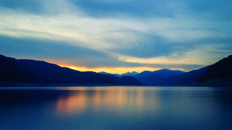 Download 2048x1152 Wallpaper Mountains Lake Sunset Nature Dual Wide